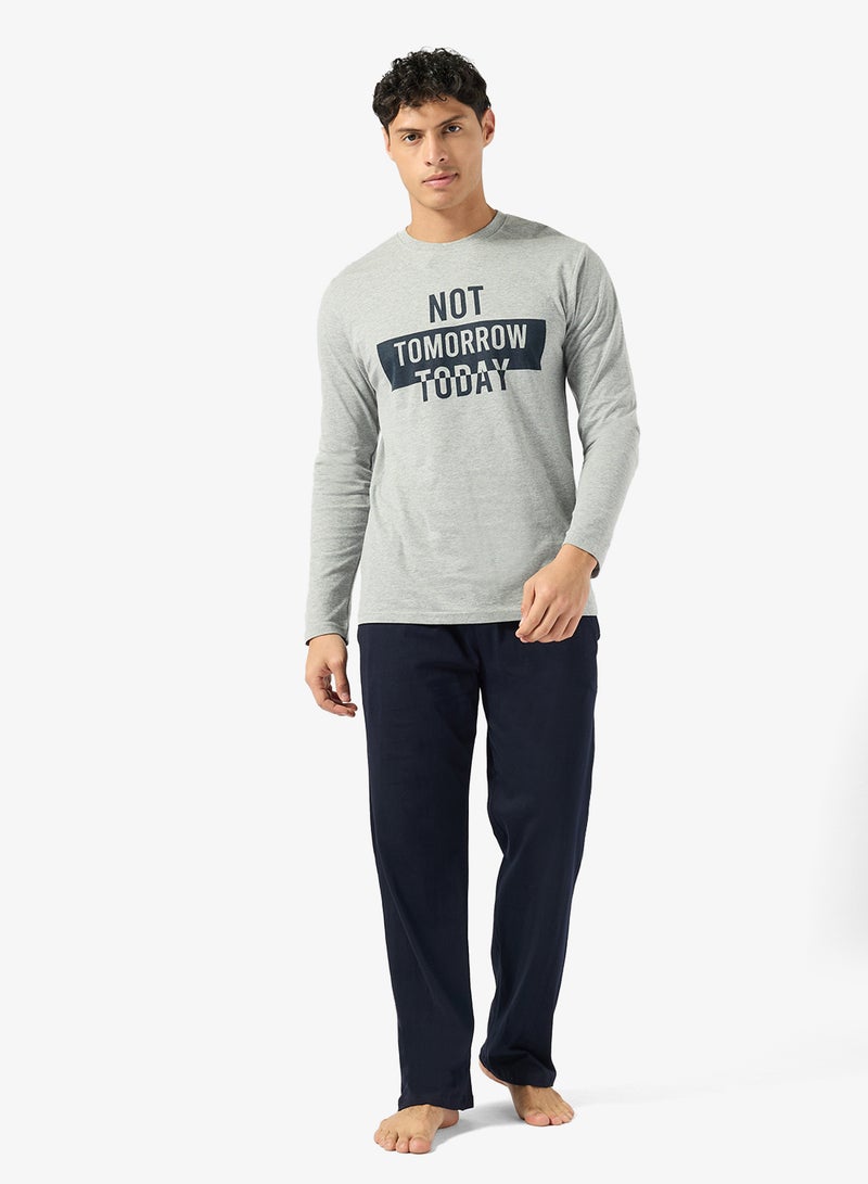 Seventy Five Printed Long Sleeve T-Shirt And Pyjamas Set - Image 1